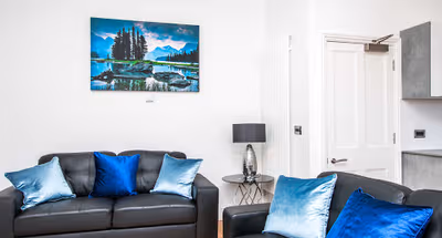 Living area at Beaufort House Bristol