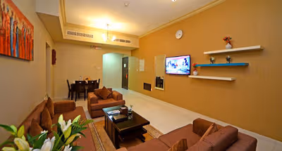 Spacious living area at Baghdad Street Serviced Apartments, Al Nahda 2