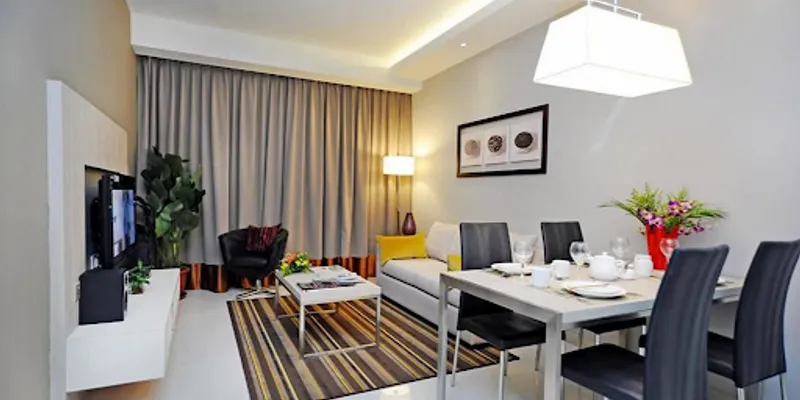 Stunning living area in Citadines Uplands Kuching