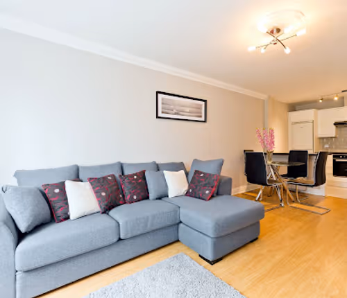 Living room at Docklands apartment