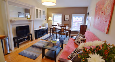 Bright living area at Clinton Hill Furnished Apartment, Brooklyn
