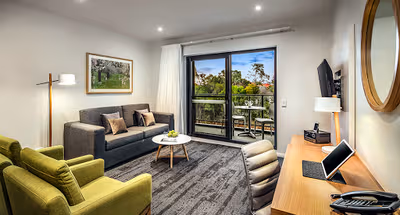 Bright living area at Quest Bella Vista