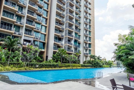 Pool side at Bedok Rise Apartments, East Coast