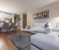Simplistic living area in West 89th Street Furnished Apartment, Presbyterian hospital