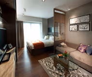 Living area at Keneddy Town Serviced Apartments, Happy Valley