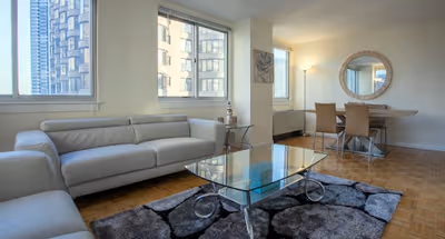 Living area at The Vantage Apartments