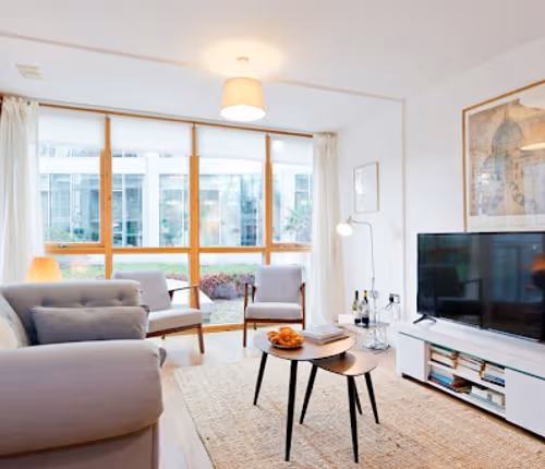Living area at Docklands apartment