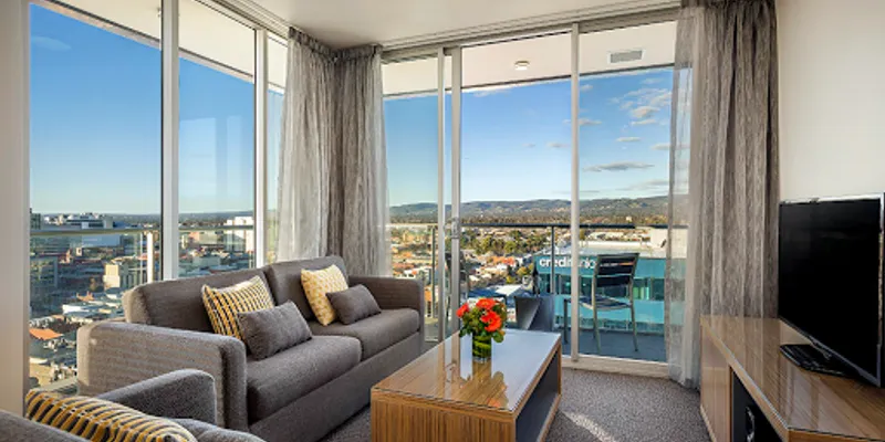 Stunning living area in King William Street Apartments