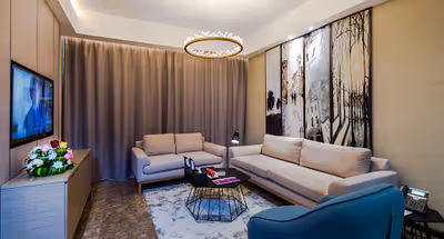 Living room at Al Ashriah Street Apartments
