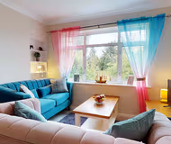 Living area at Contemporary Maisonette with Garden and Parking