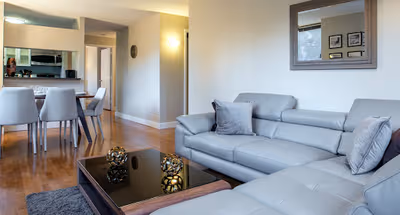 Living area at Upper West Side apartment