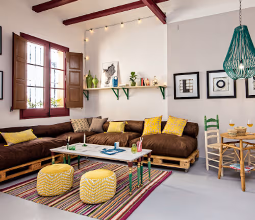 Living room at Passatge Roger de Flor Serviced Apartments