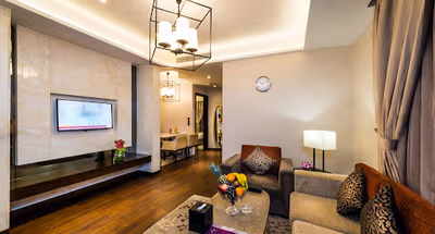 Living room at Shaikh Jaber Street Apartments