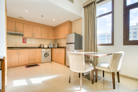 Luxury kitchen at Lincoln Park Serviced Apartment, Al Barsha
