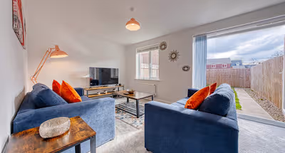 Living area at Modern 4 Bedroom Apartment