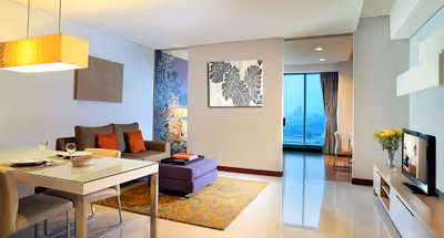 Stunning living area in Citadines Rasuna Jakarta