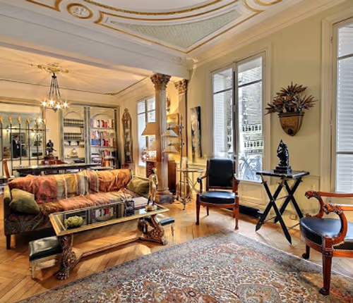 Living area at Notredame Service Apartment, Marais
