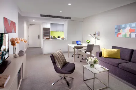 Living area at CBD apartment