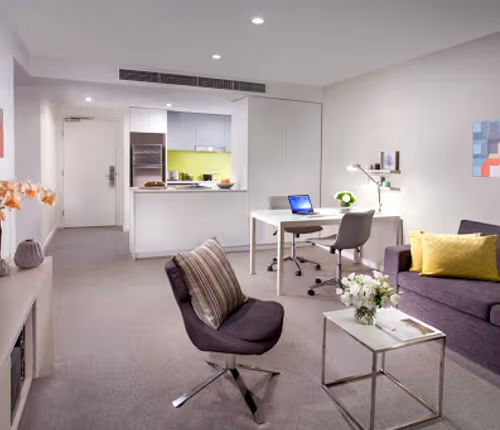 Living area at CBD apartment