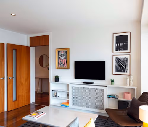 Living room at City Center apartment