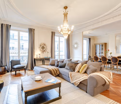 Living area at Liege Serviced Apartment, Champs Elysees