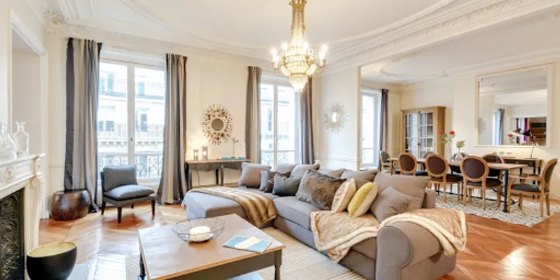 Living area at Liege Serviced Apartment, Champs Elysees