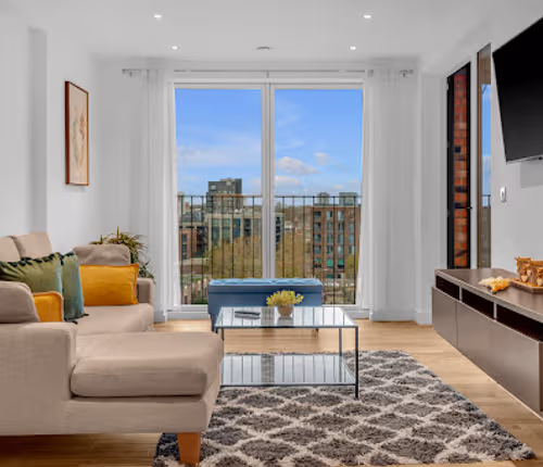 Living room at Hackney Wick Serviced Apartments by MySquare
