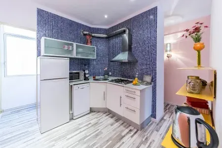 Equipped Kitchen at Carrer de Saragossa Serviced Apartments