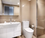 Fully bathroom in Studio apartment at Belmore Road Apartments, Sydney CBD