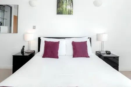 Luxury bedroom at Chorus Apartments