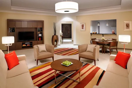 Living area at King Saud Road Apartments