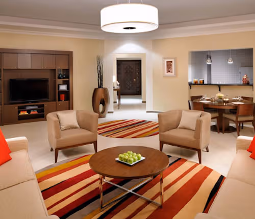 Living area at King Saud Road Apartments