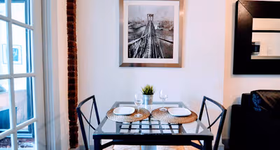 Dining space at Brooklyn apartment