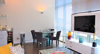 Living area at Penthouse in Old Street by MySquare