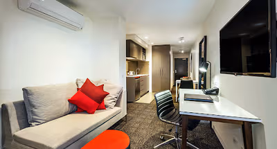 Simplistic living area in Quest Abbotsford