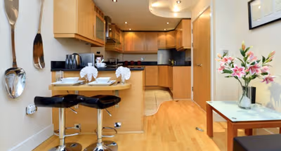Kitchen at Canary Wharf apartment