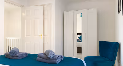 King sized bedroom at The Marlowe