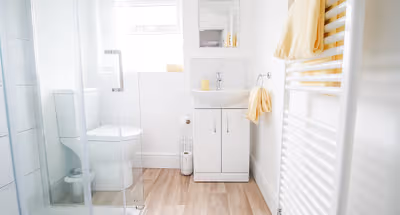 Bathroom at Lake View Superior Apartment