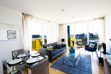living space at Millharbour Apartments