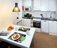 Fully equipped kitchen at Forenom Helsinki Kruununhaka