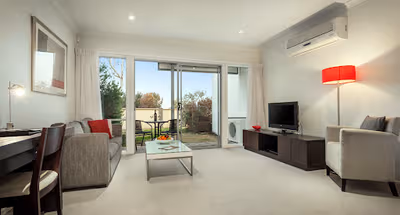 Simplistic living area in Quest Sanctuary Lakes