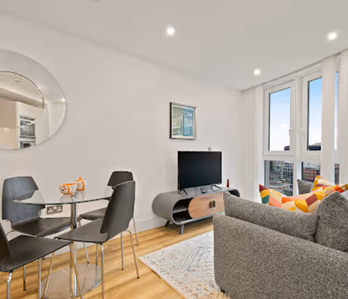 Living area at Aldgate Apartment by MySquare