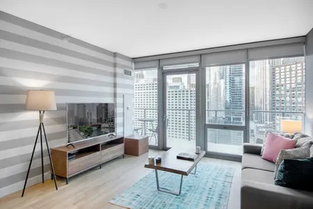 Living area at East Wacker Drive #2103 Serviced Apartment, The Loop