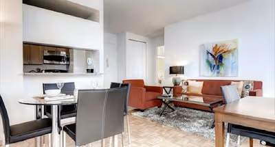 Spacious living area at 6th Avenue Furnished Apartments, Chelsea