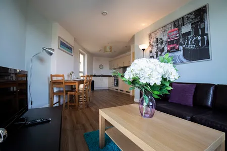 living space at New Central Apartment Woking