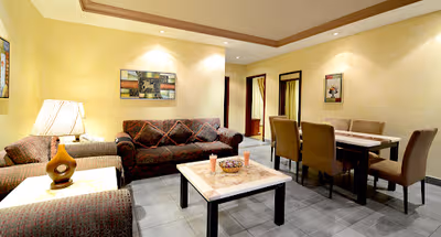 Living area at North Riyadh apartment