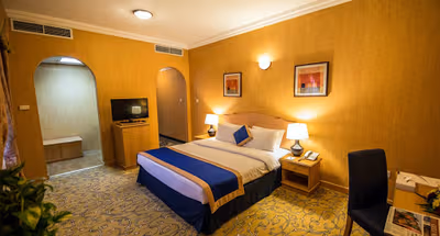 Luxury bedroom at Kuwait Street Serviced Apartments, Bur Dubai