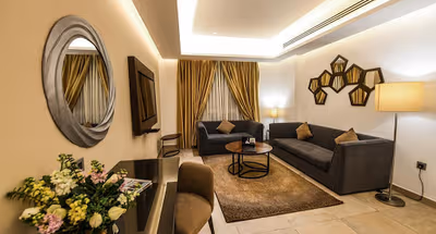 Living area at Suliman Al Nabulsi Street Serviced Apartments