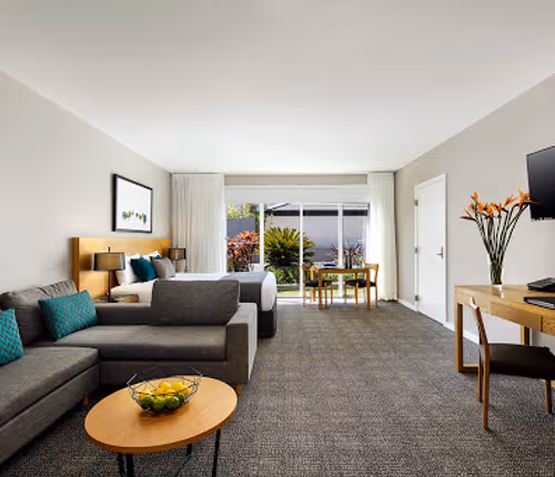 Stunning living area in Quest Brighton on The Bay