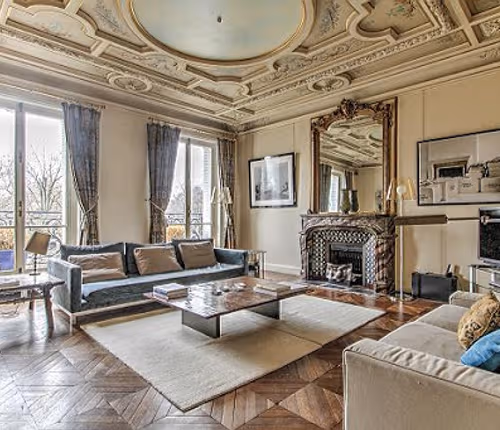 Living area at DECORATED WITH PANACHE JARDIN DU LUXEMBOURG